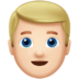 苹果系统里的男士：浅肤色，金发emoji表情
