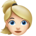 苹果系统里的女：肤色浅，金发emoji表情