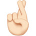 苹果系统里的交叉的手指、比心：浅肤色emoji表情
