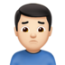 苹果系统里的男人皱眉：浅肤色emoji表情