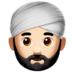 苹果系统里的戴头巾的男人：浅肤色emoji表情
