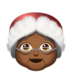 苹果系统里的女圣诞老人：中黑肤色emoji表情