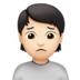 苹果系统里的人皱眉：浅肤色emoji表情