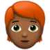 苹果系统里的人物：中深色肤色，红发emoji表情