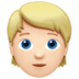 苹果系统里的人物：浅肤色，金发emoji表情