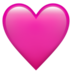 苹果系统里的粉红色的心emoji表情