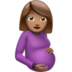 苹果系统里的孕妇：中等肤色emoji表情