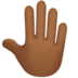 苹果系统里的竖起来的手背：中黑肤色emoji表情
