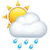 苹果系统里的雨云背后的太阳emoji表情