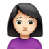 苹果系统里的女人皱眉：浅肤色emoji表情