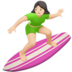 苹果系统里的女子冲浪：浅肤色emoji表情