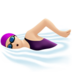 苹果系统里的女子游泳：浅肤色emoji表情