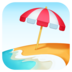 Facebook上的带伞的海滩emoji表情