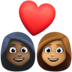 Facebook上的情侣: 女人女人较深肤色中等肤色emoji表情