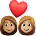 Facebook上的情侣: 女人女人中等肤色中等-浅肤色emoji表情