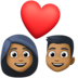 Facebook上的情侣: 中等-深肤色emoji表情