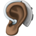 Facebook上的带助听器的耳朵：深色肤色emoji表情