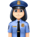 Facebook上的女警官：浅肤色emoji表情