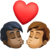 Facebook上的亲吻: 成人成人较深肤色中等肤色emoji表情