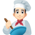 Facebook上的男厨师：浅肤色emoji表情