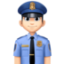 Facebook上的男警官：浅肤色emoji表情