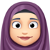 Facebook上的头巾女性：浅肤色emoji表情