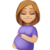 Facebook上的孕妇：中浅肤色emoji表情