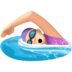 Facebook上的女子游泳：浅肤色emoji表情