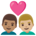 安卓系统里的情侣: 男人男人中等肤色中等-浅肤色emoji表情
