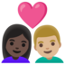 安卓系统里的情侣: 女人男人较深肤色中等-浅肤色emoji表情