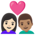 安卓系统里的情侣: 女人男人较浅肤色中等肤色emoji表情