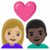 安卓系统里的情侣: 女人男人中等-浅肤色较深肤色emoji表情