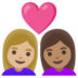 安卓系统里的情侣: 女人女人中等-浅肤色中等肤色emoji表情