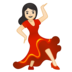 安卓系统里的女子舞蹈：浅肤色emoji表情