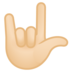 安卓系统里的爱你的手势(美国)：浅肤色emoji表情