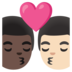 安卓系统里的亲吻: 男人男人较深肤色较浅肤色emoji表情