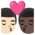 安卓系统里的亲吻: 男人男人较浅肤色较深肤色emoji表情