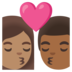 安卓系统里的亲吻: 女人男人中等肤色中等-深肤色emoji表情
