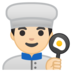 安卓系统里的男厨师：浅肤色emoji表情
