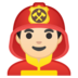 安卓系统里的男消防员：浅肤色emoji表情