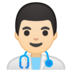 安卓系统里的男保健员：浅肤色emoji表情