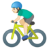 安卓系统里的男子自行车：浅肤色emoji表情