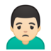 安卓系统里的男人皱眉：浅肤色emoji表情