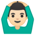 安卓系统里的做“好”手势的男人：浅肤色emoji表情