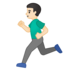 安卓系统里的男子跑步：浅肤色emoji表情