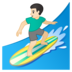 安卓系统里的男子冲浪：浅肤色emoji表情