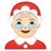 安卓系统里的女圣诞老人：浅肤色emoji表情