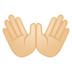 安卓系统里的张开双手：浅肤色emoji表情