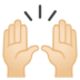 安卓系统里的举手：浅肤色emoji表情