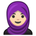 安卓系统里的头巾女性：浅肤色emoji表情